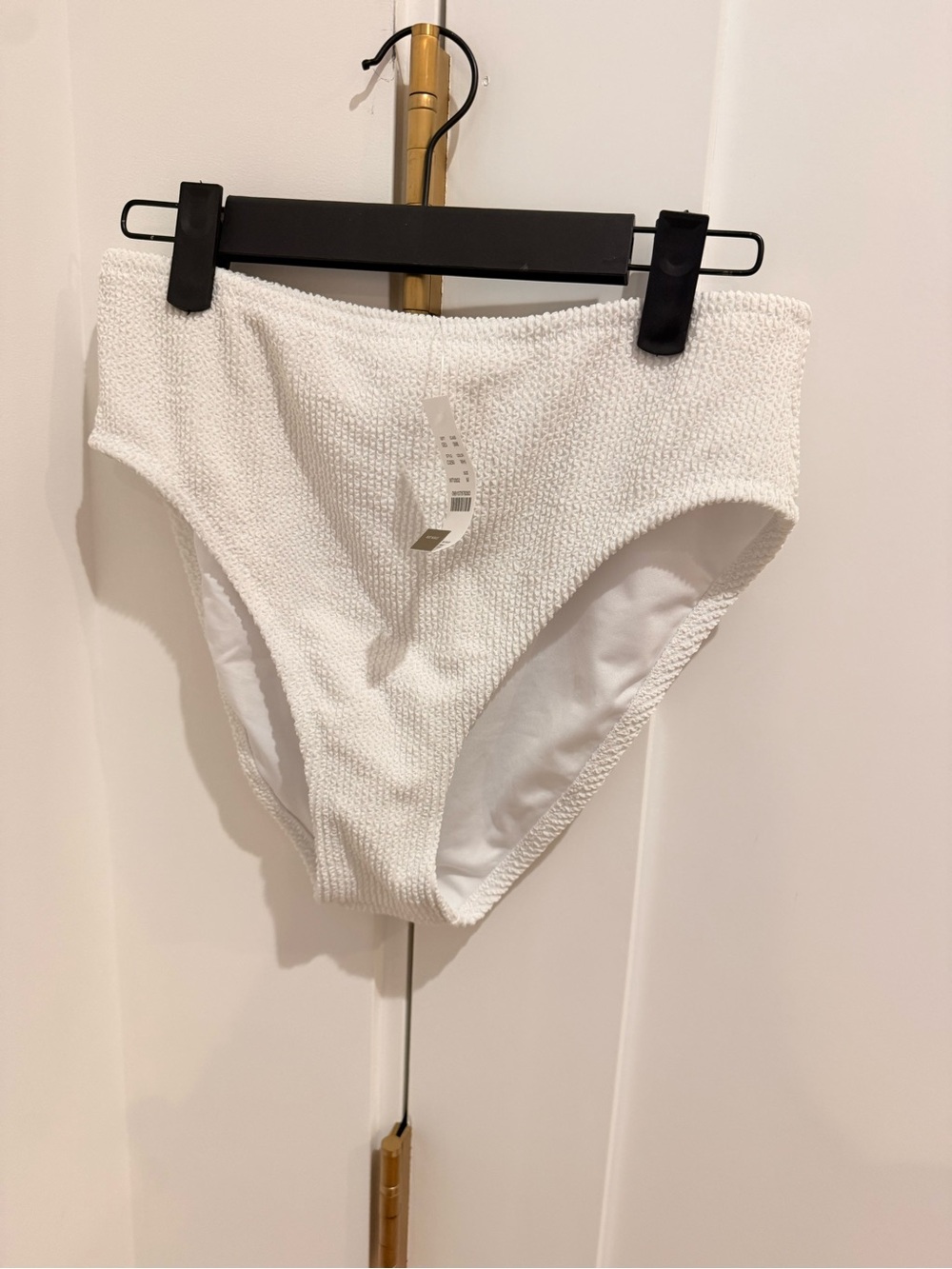 J. Crew White Textured High-Waist Bikini Bottom